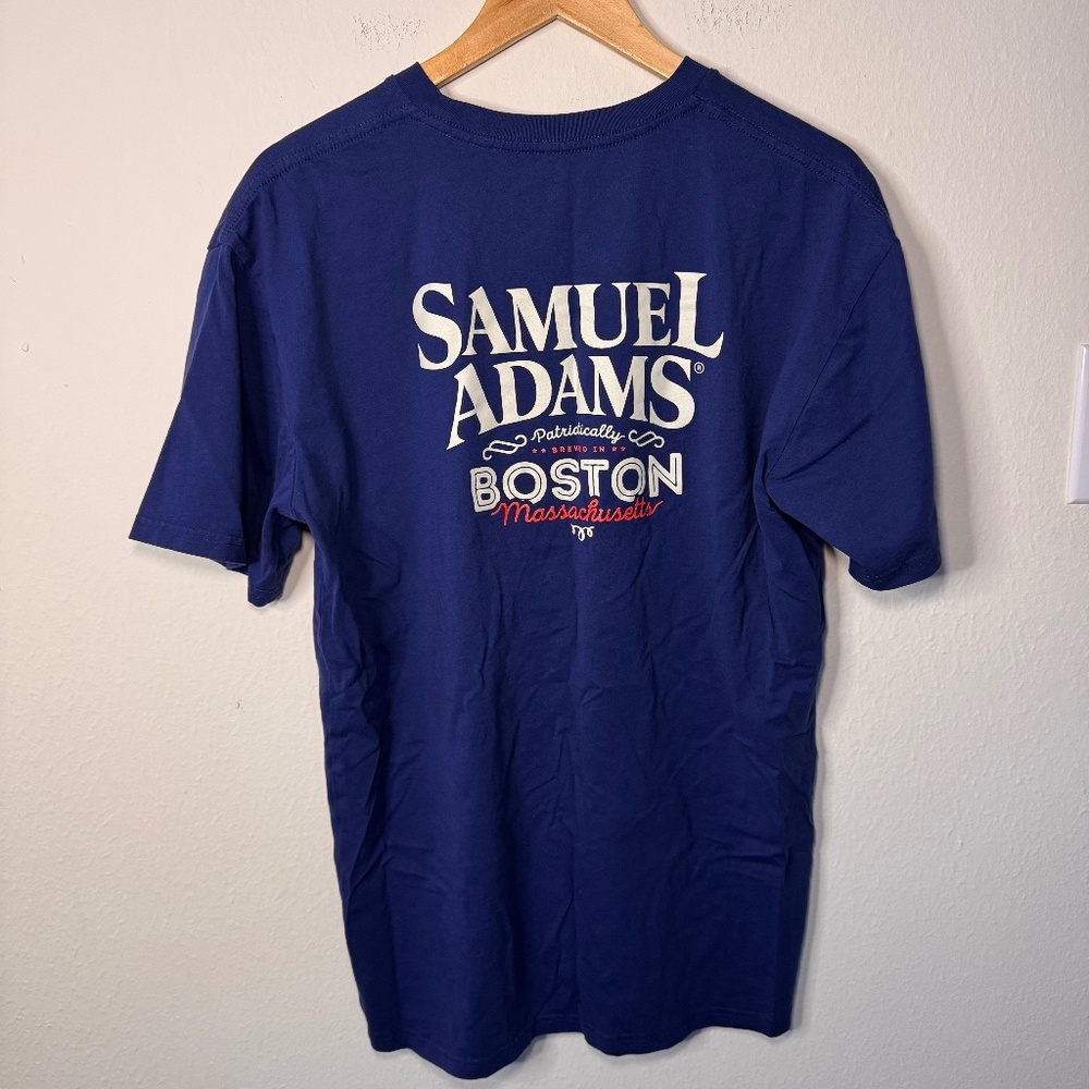 Samuel Adams Beer Graphic T-Shirt Men's XL Blue Cotton Casual